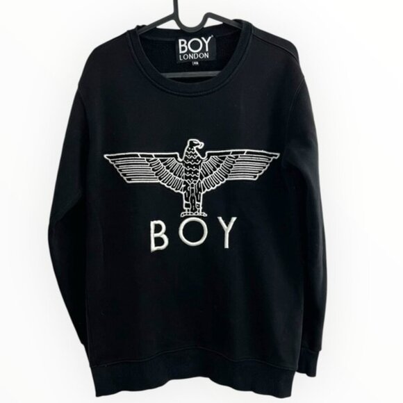 Boy London Men's Black / White Long Sleeve Boy Eagle Sweatshirt logo XS unisex - Picture 6 of 7